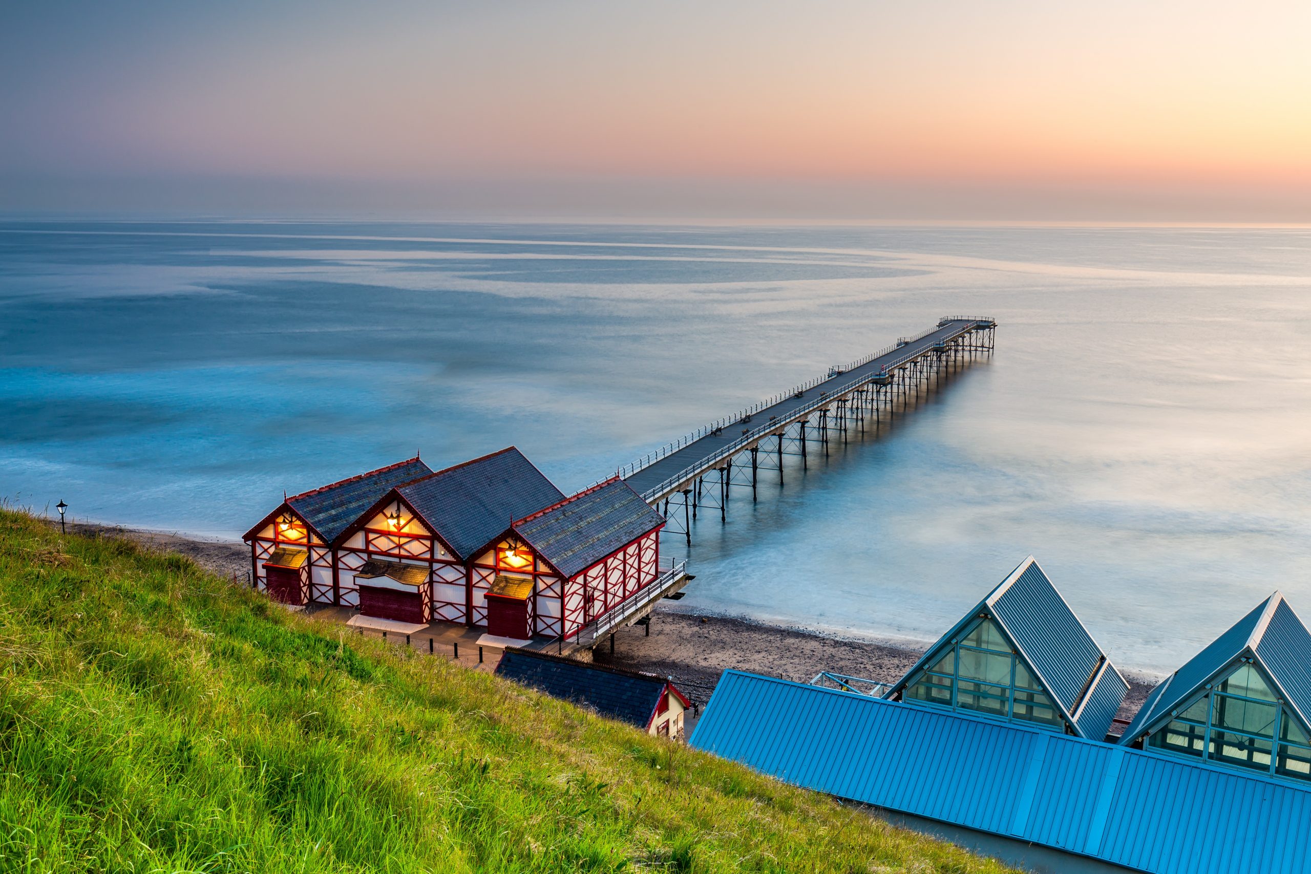 Saltburn,Pier,Sunrise,,County,Of,North,Yorkshire,,England.